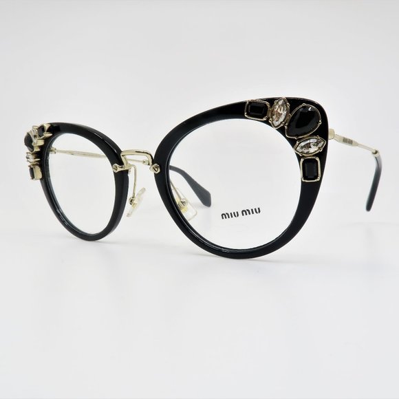 Miu Miu Accessories - Miu Miu Black/Gold Cat Eye glasses VMU 05P 1AB-1O1